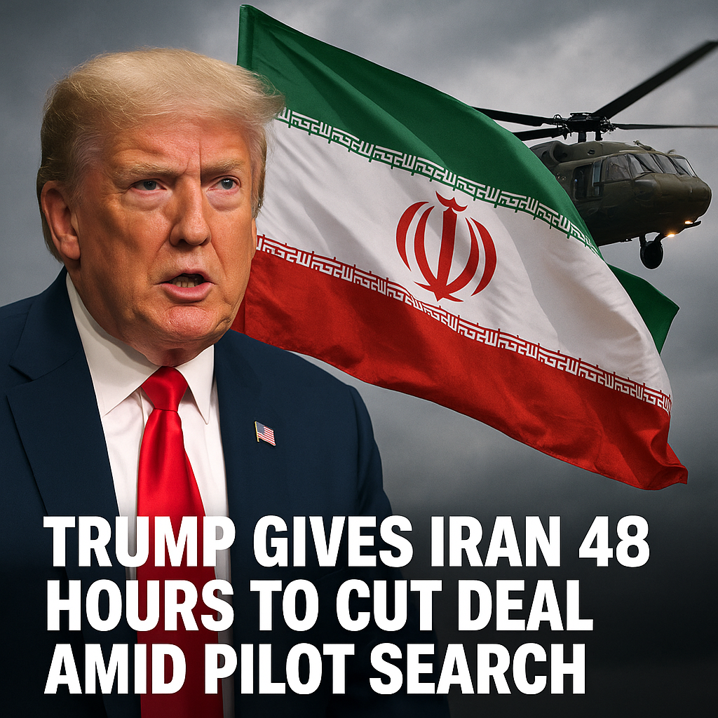 Illustration of Trump Gives Iran 48 Hours to Cut Deal Amid Pilot Search