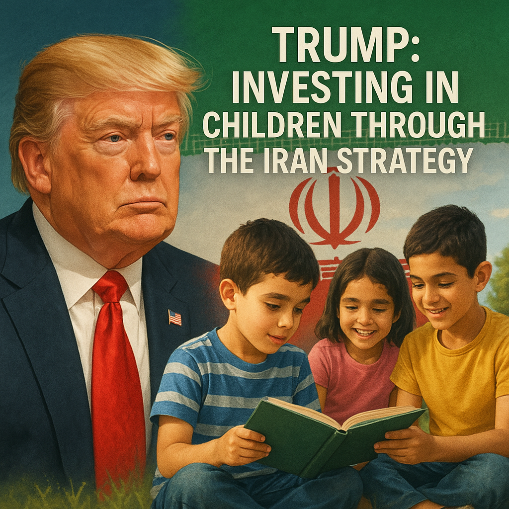 Illustration of Trump: Investing in Children Through the Iran Strategy