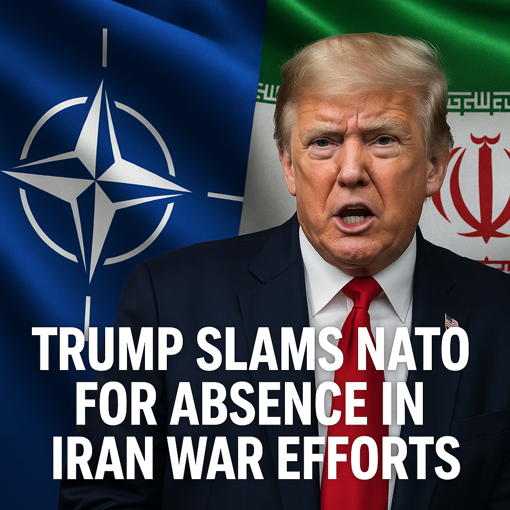 Illustration of Trump Slams NATO for Absence in Iran War Efforts