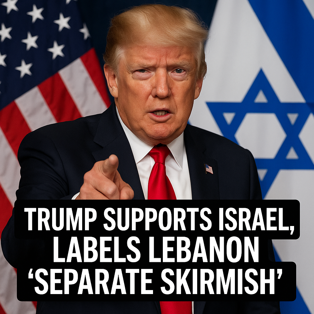 Illustration of Trump Supports Israel, Labels Lebanon 'Separate Skirmish'