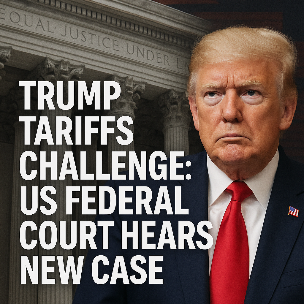Illustration of Trump Tariffs Challenge: US Federal Court Hears New Case
