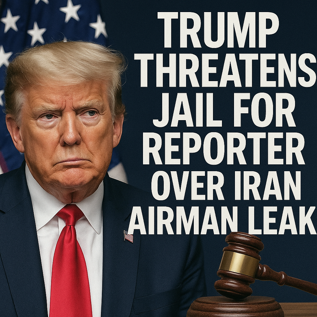 Illustration of Trump Threatens Jail for Reporter Over Iran Airman Leak