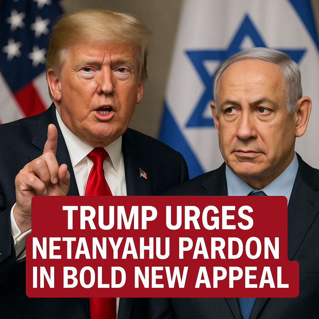 Illustration of Trump Urges Netanyahu Pardon in Bold New Appeal