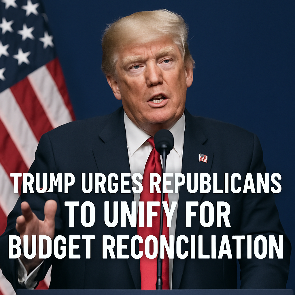 Illustration of Trump Urges Republicans to Unify for Budget Reconciliation