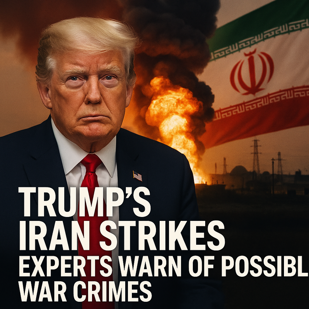 Illustration of Trump's Iran Strikes: Experts Warn of Possible War Crimes