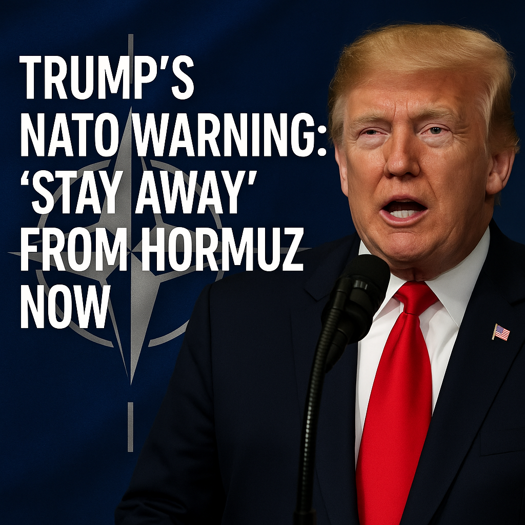 Illustration of Trump's NATO Warning: 'Stay Away' from Hormuz Now