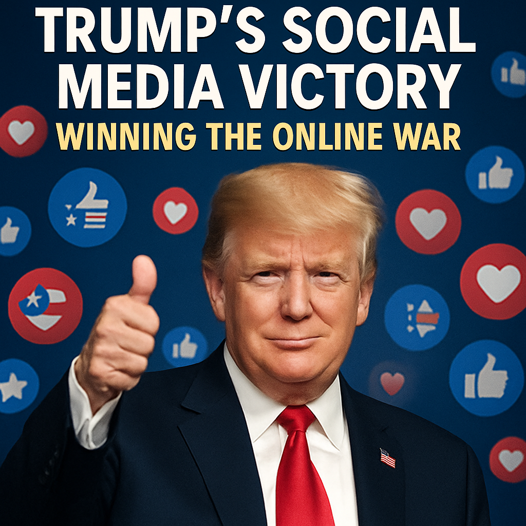Illustration of Trump's Social Media Victory: Winning the Online War