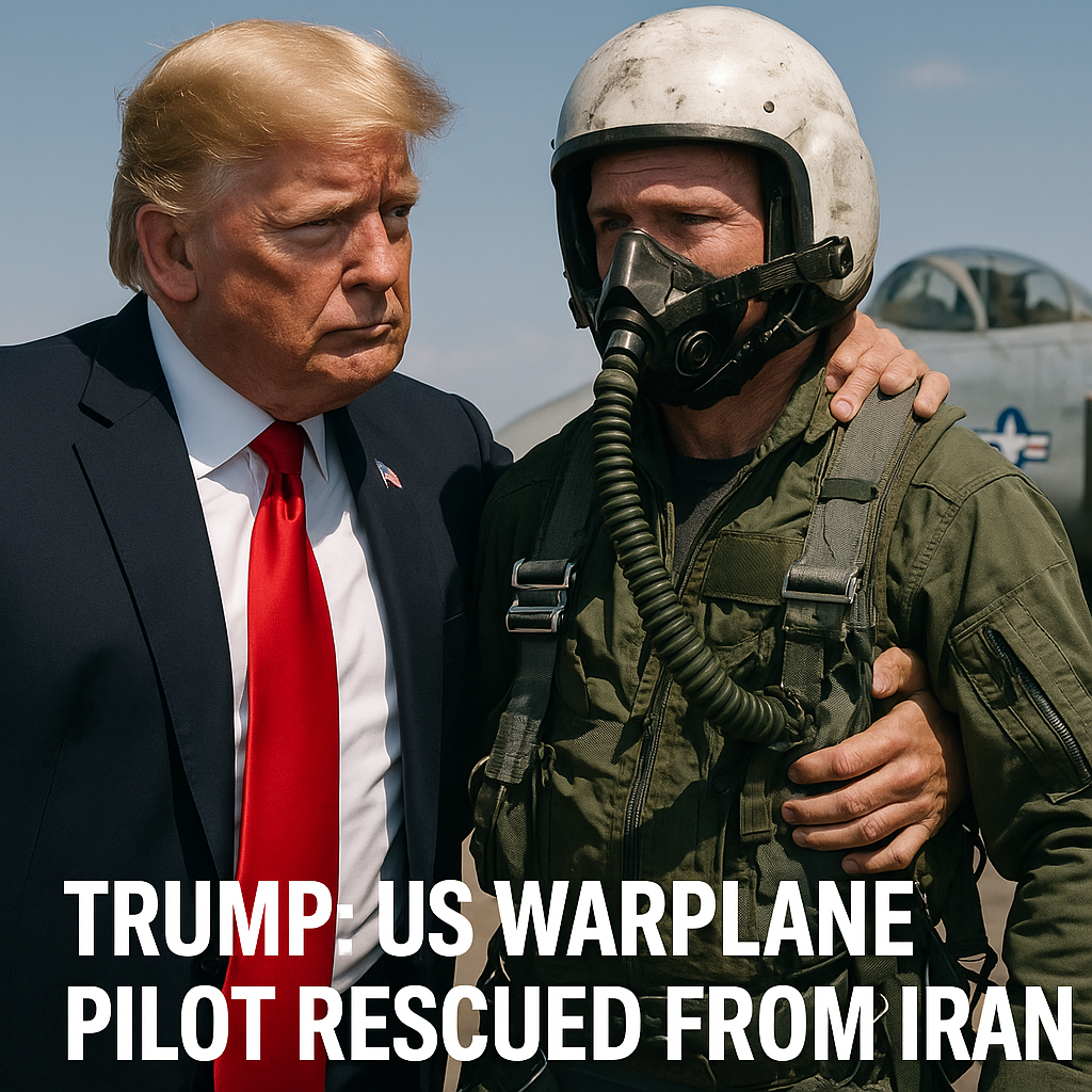 Illustration of Trump's US Warplane Pilot Rescued from Iran