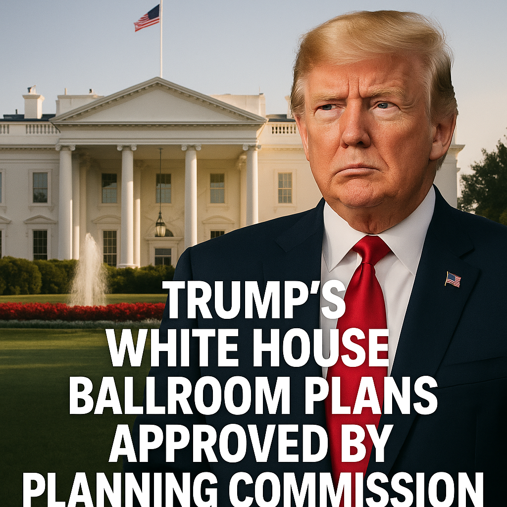 Illustration of Trump's White House Ballroom Plans Approved by Planning Commission
