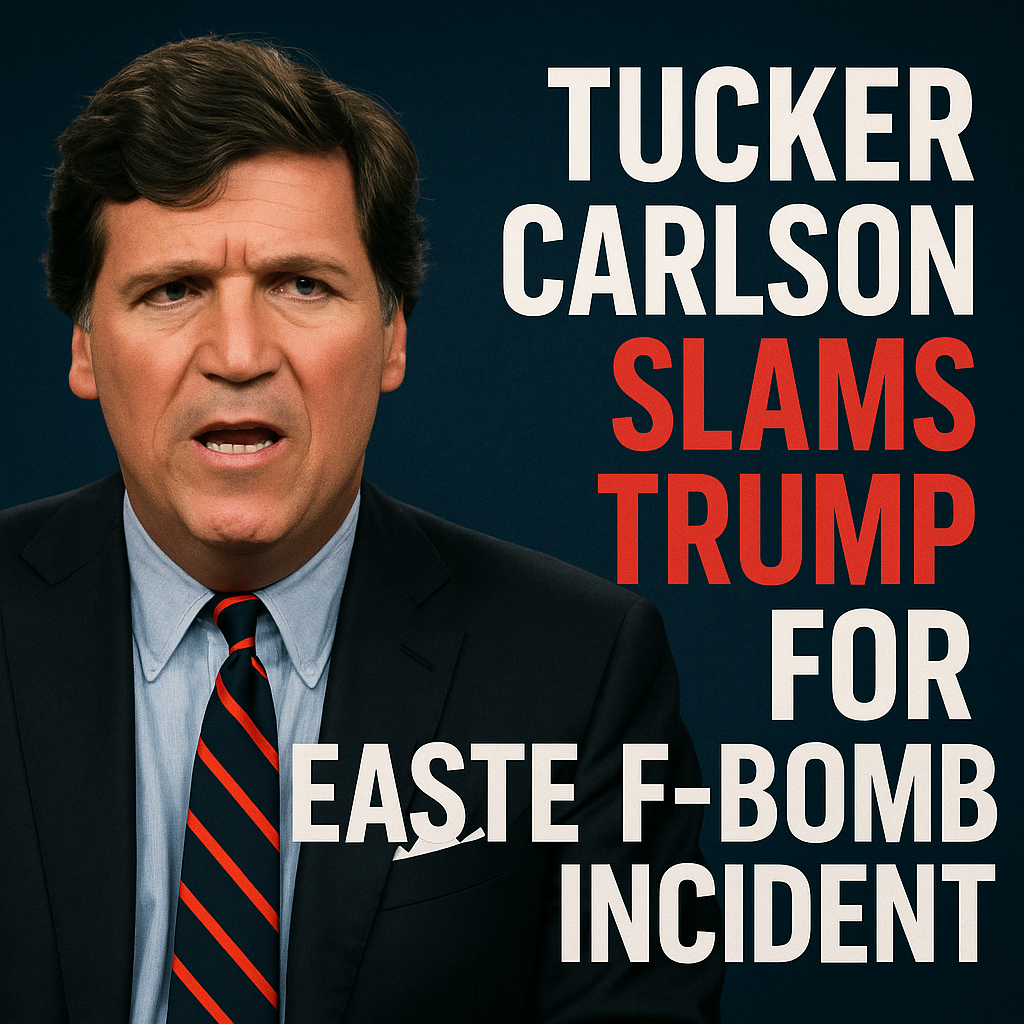 Illustration of Tucker Carlson Slams Trump for Easter F-Bomb Incident