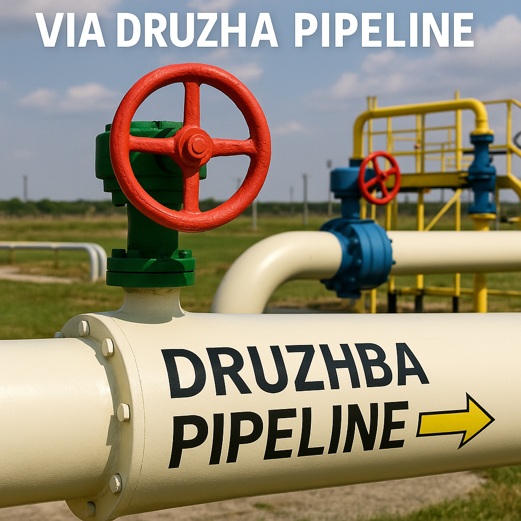 Illustration of Ukraine Restarts Oil Flow to Hungary via Druzhba Pipeline