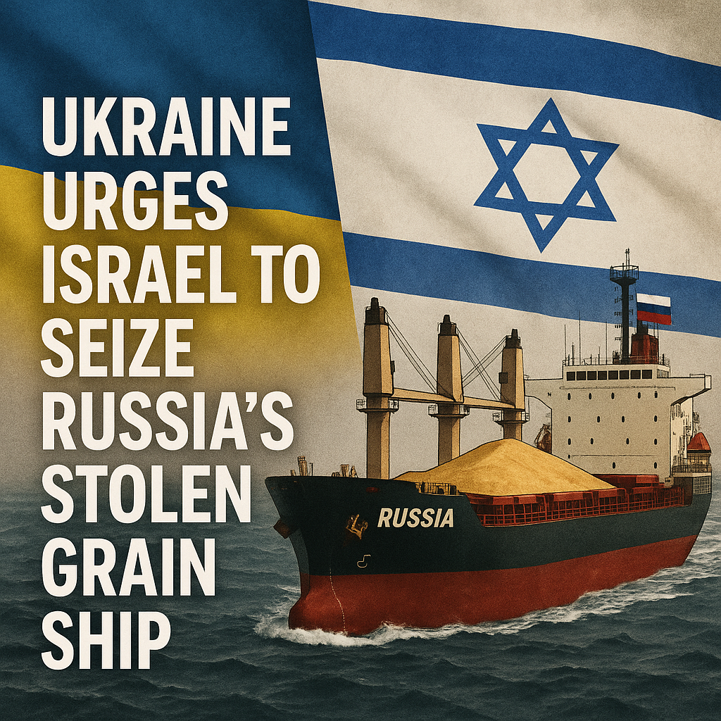 Illustration of Ukraine Urges Israel to Seize Russia's Stolen Grain Ship