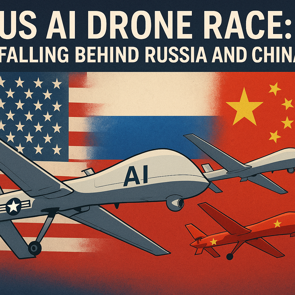 Illustration of US AI Drone Race: Falling Behind Russia and China