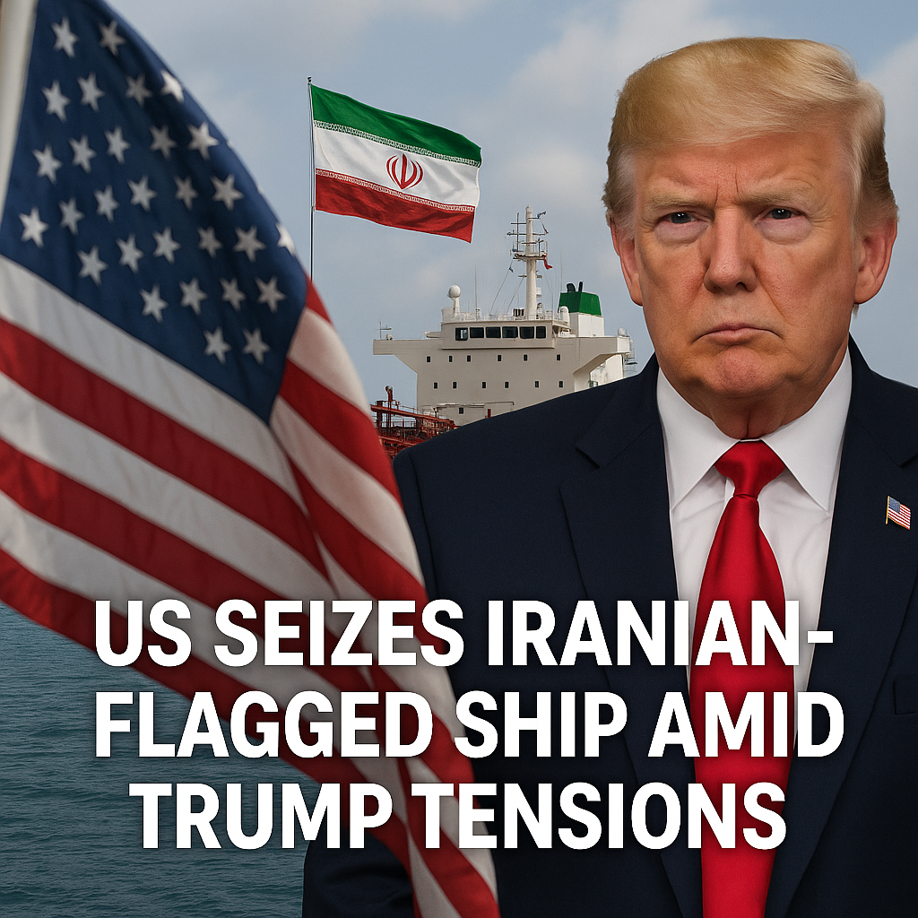 Illustration of US Seizes Iranian-Flagged Ship Amid Trump Tensions