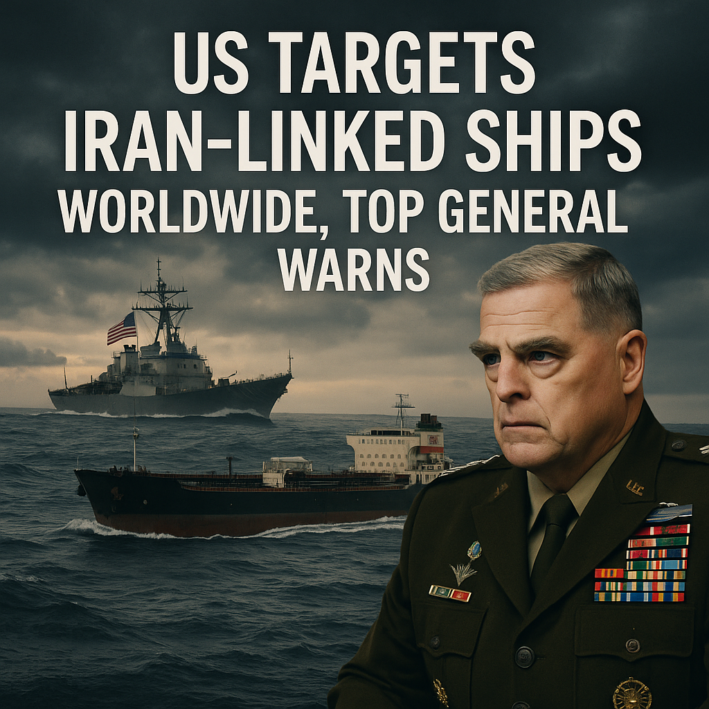 Illustration of US Targets Iran-Linked Ships Worldwide, Top General Warns