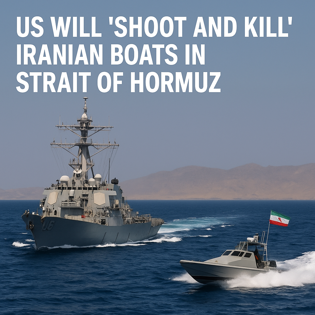 Illustration of US Will 'Shoot and Kill' Iranian Boats in Strait of Hormuz