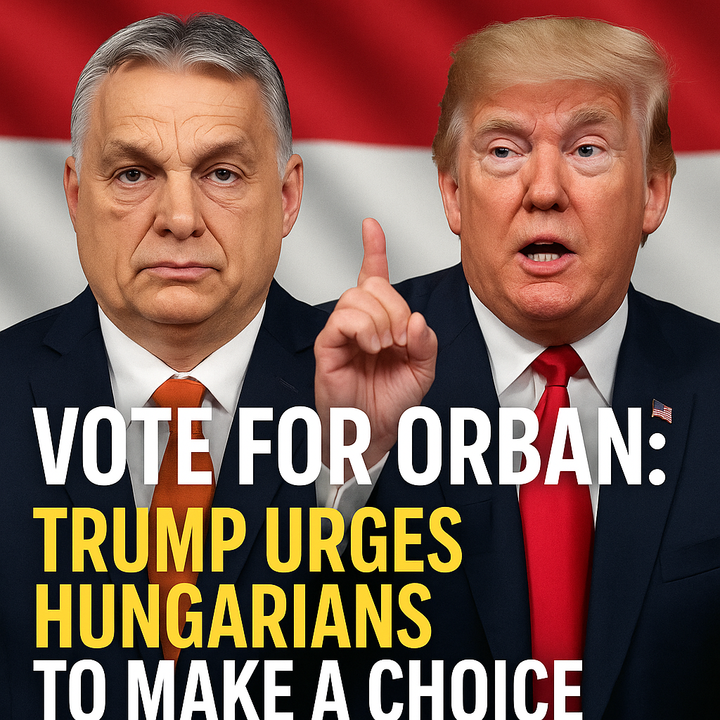 Illustration of Vote for Orban: Trump Urges Hungarians to Make a Choice