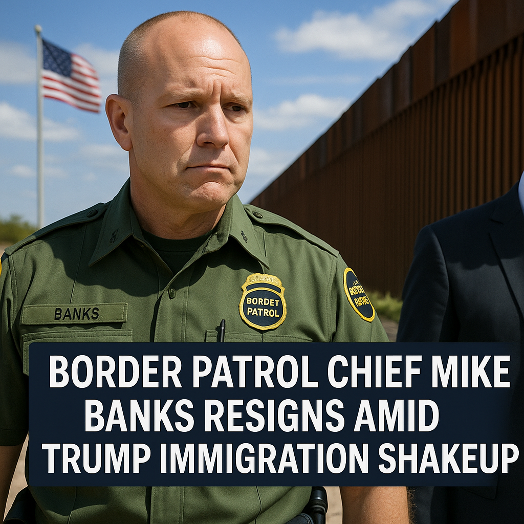 Illustration of Border Patrol Chief Mike Banks Resigns Amid Trump Immigration Shakeup