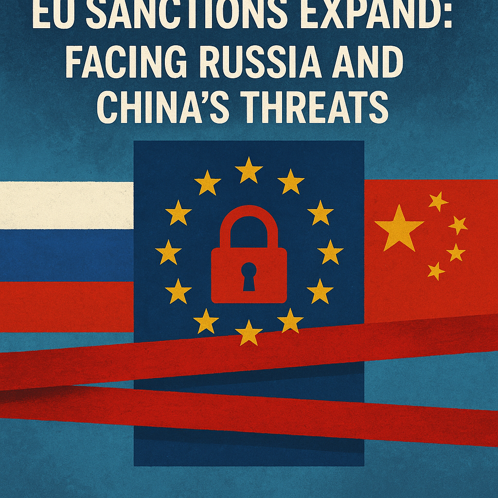 Illustration of EU Sanctions Expand: Facing Russia and China's Threats
