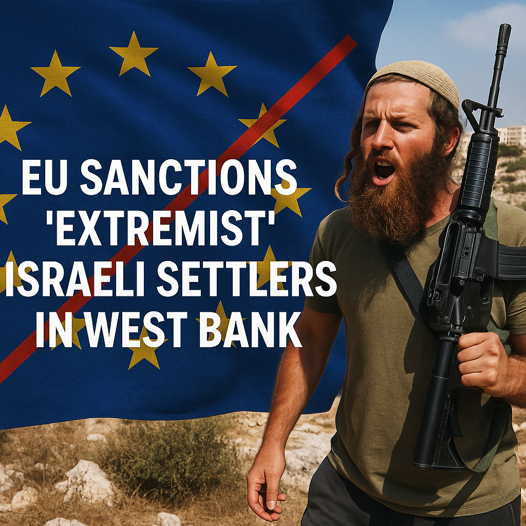 Illustration of EU Sanctions 'Extremist' Israeli Settlers in West Bank