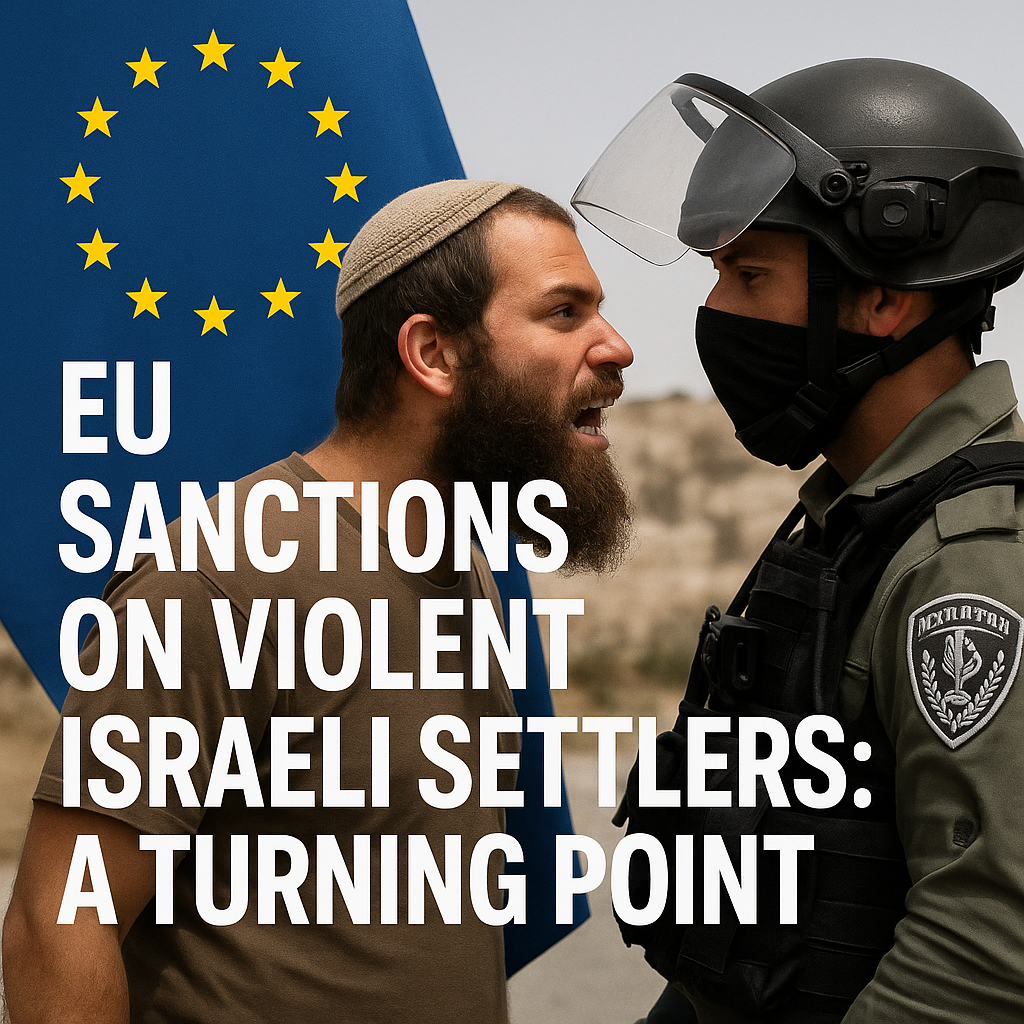 Illustration of EU Sanctions on Violent Israeli Settlers: A Turning Point