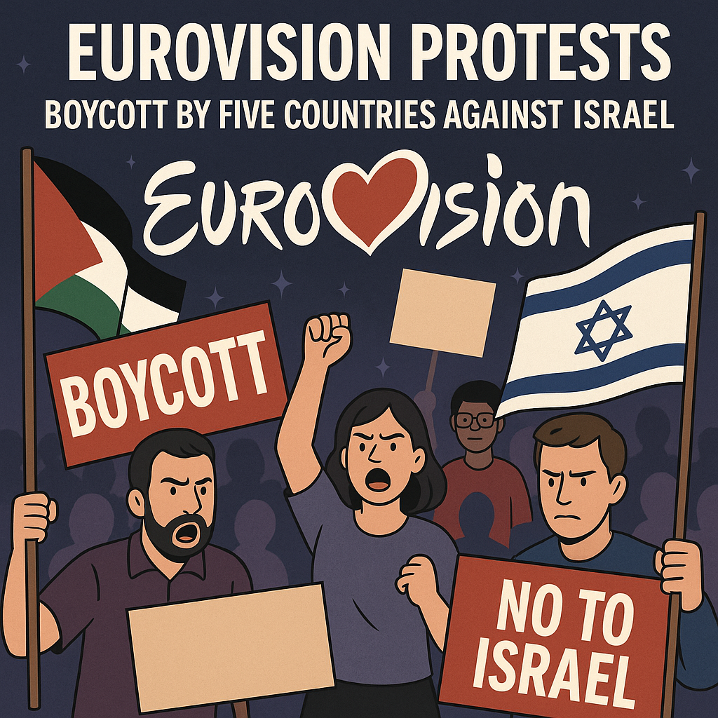 Illustration of Eurovision Protests: Boycott by Five Countries Against Israel