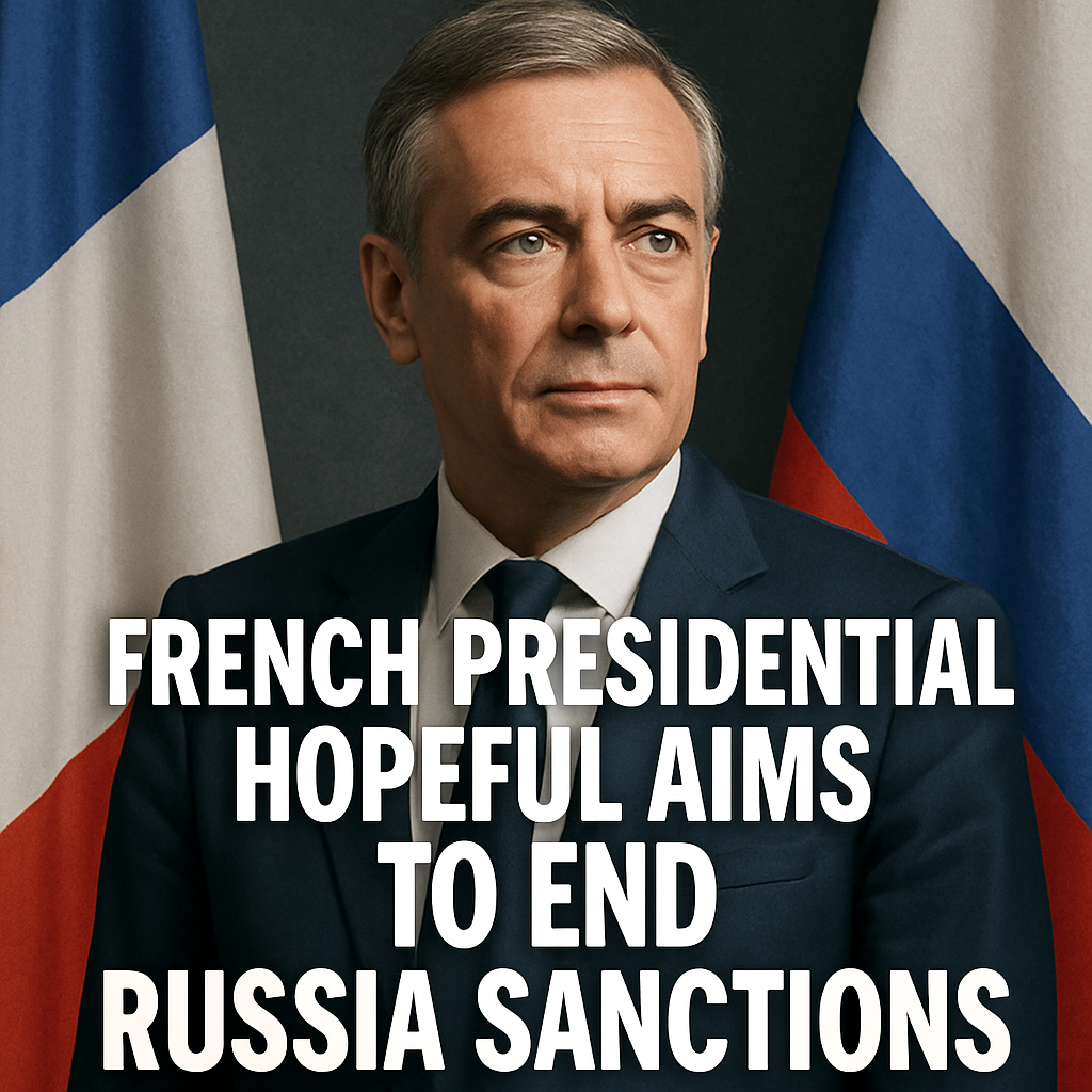 Illustration of French Presidential Hopeful Aims to End Russia Sanctions