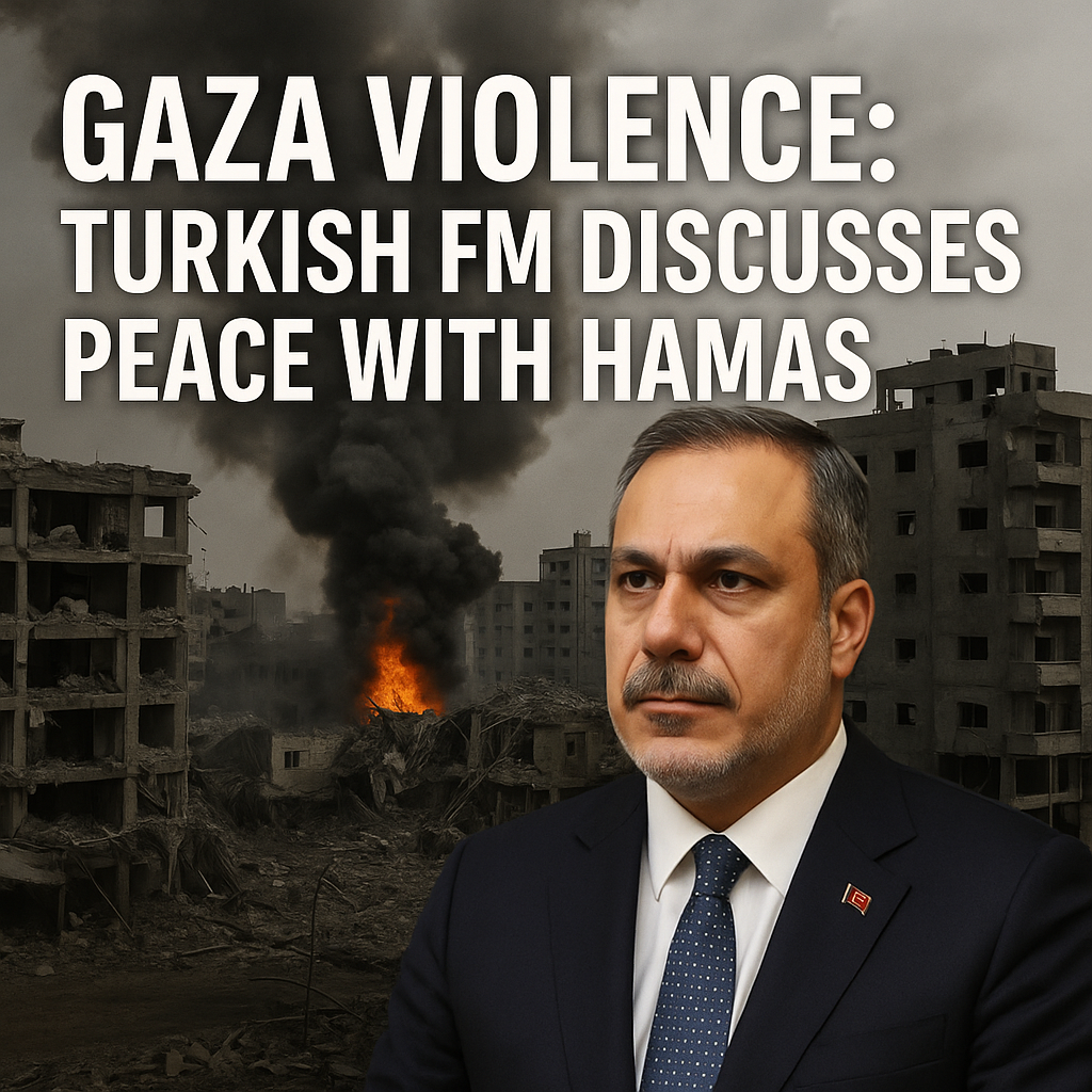 Illustration of Gaza Violence: Turkish FM Discusses Peace with Hamas