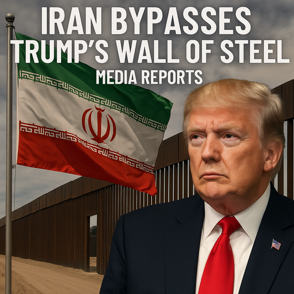 Illustration of Iran Bypasses Trump's Wall of Steel, Media Reports