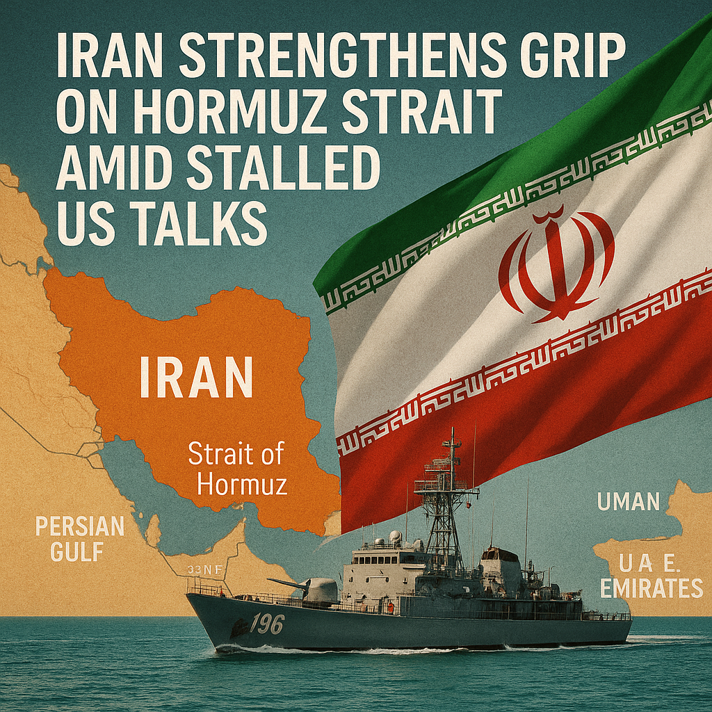 Illustration of Iran Strengthens Grip on Hormuz Strait Amid Stalled US Talks