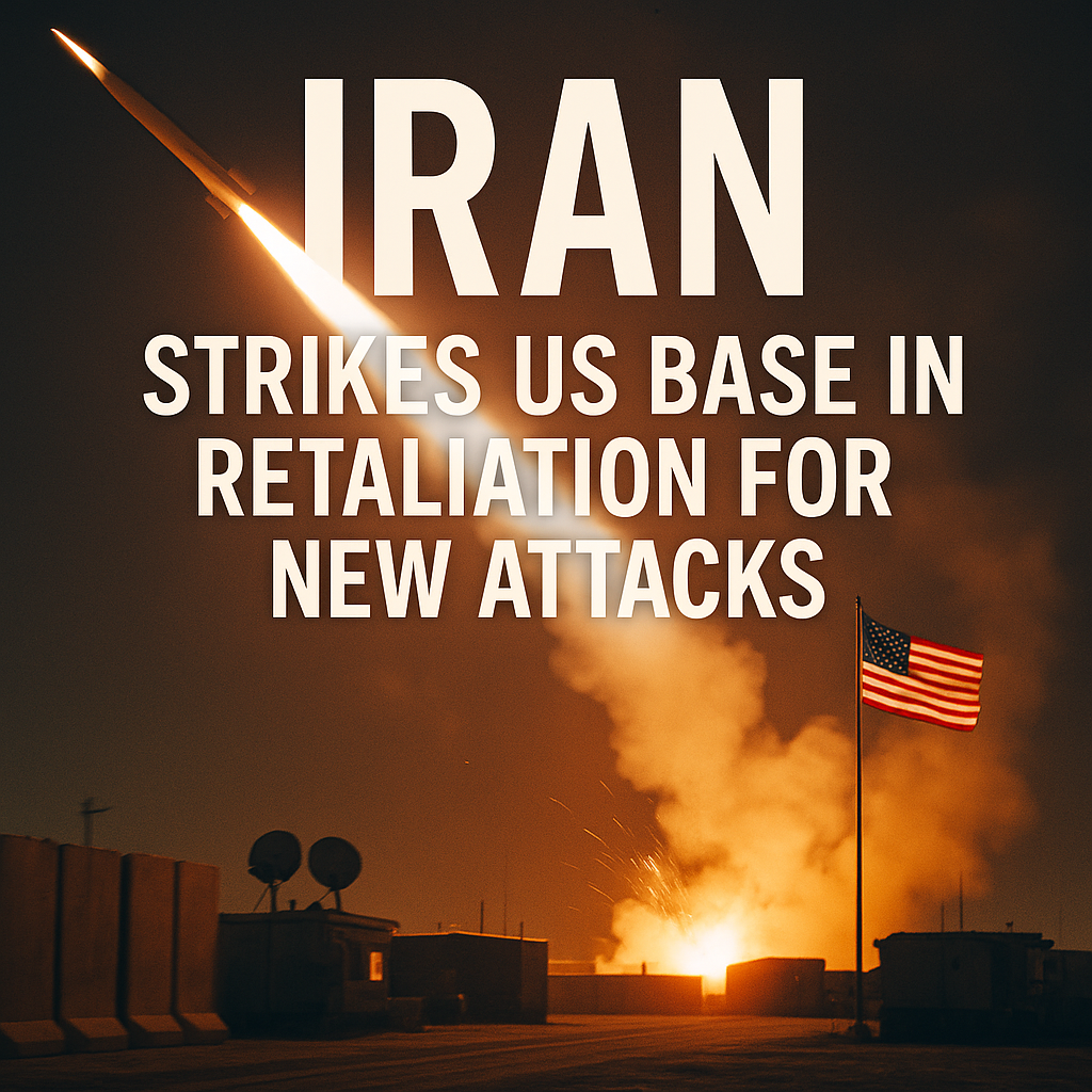 Illustration of Iran Strikes US Base in Retaliation for New Attacks