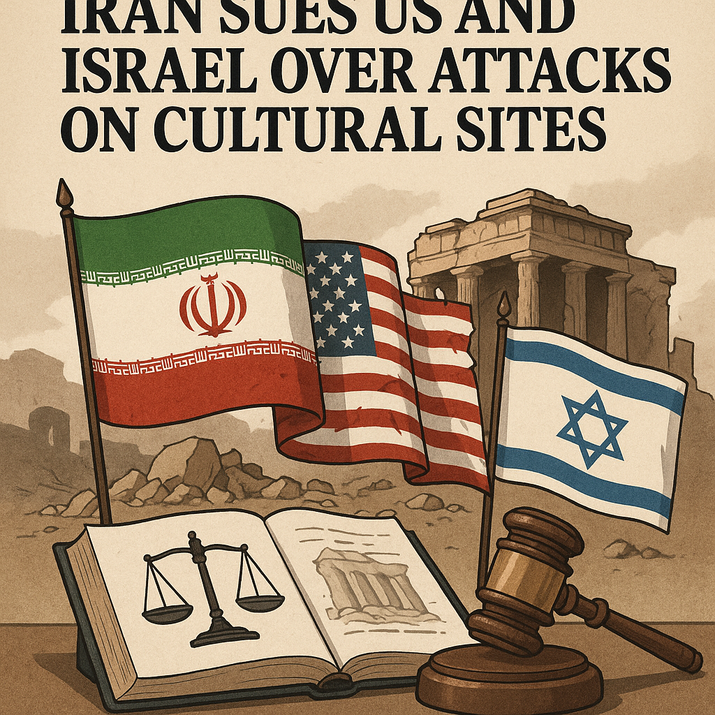 Illustration of Iran Sues US and Israel Over Attacks on Cultural Sites