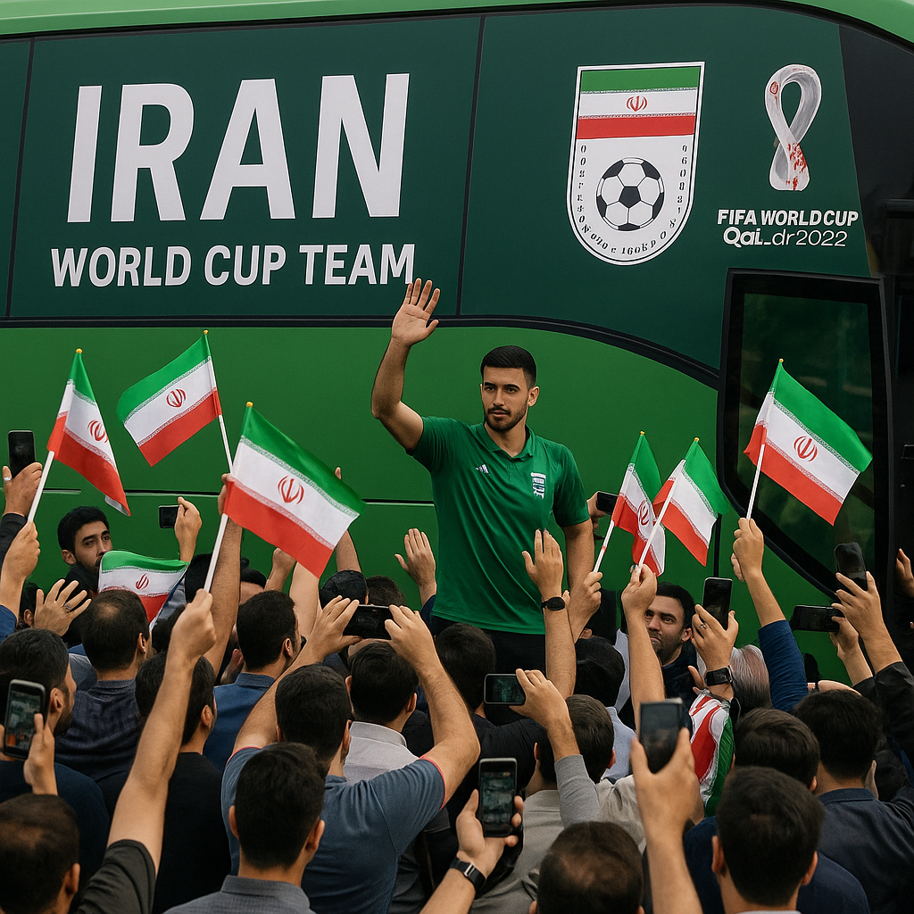 Illustration of Iran World Cup Team Send-Off: Crowds Gather in Tehran