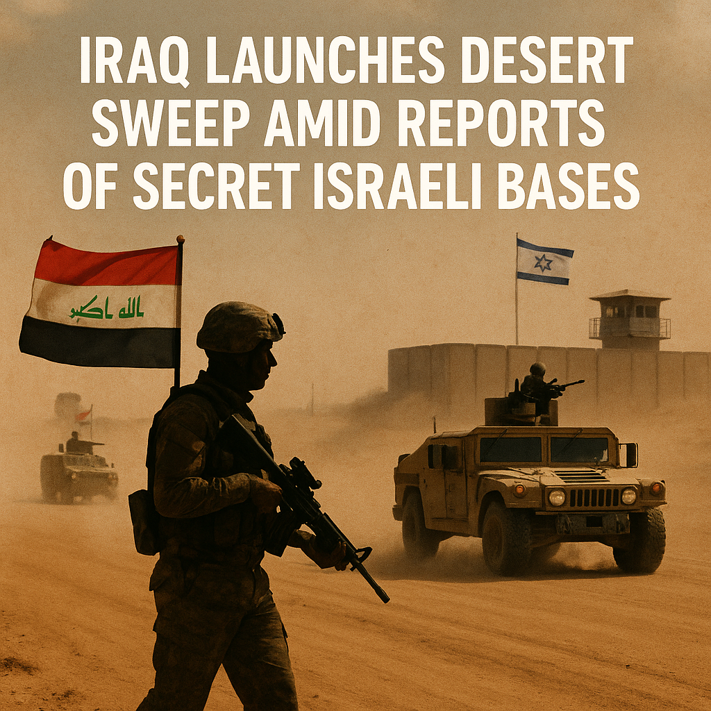 Illustration of Iraq Launches Desert Sweep Amid Reports of Secret Israeli Bases