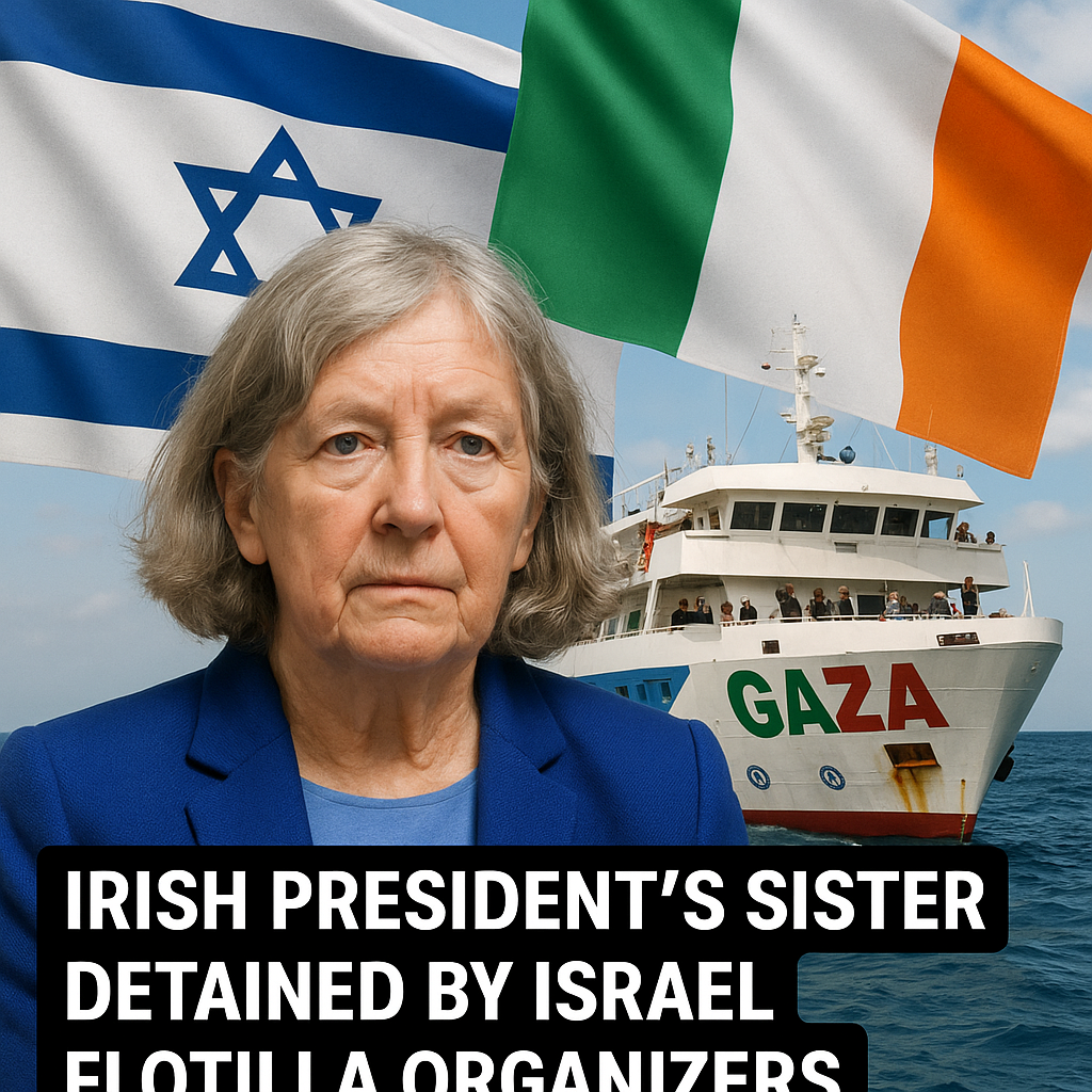 Illustration of Irish President's Sister Detained by Israel Flotilla Organizers
