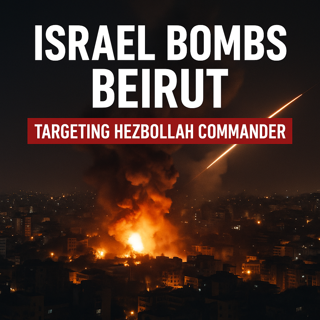 Illustration of Israel Bombs Beirut: Targeting Hezbollah Commander