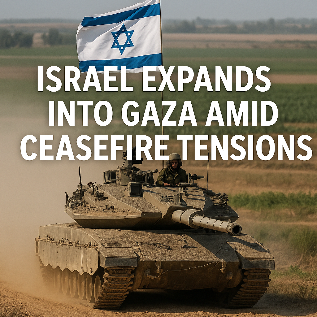Illustration of Israel Expands into Gaza Amid Ceasefire Tensions
