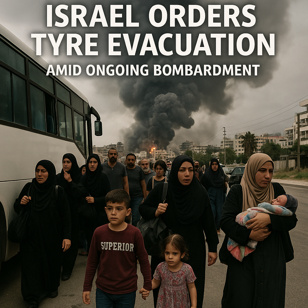Illustration of Israel Orders Tyre Evacuation Amid Ongoing Bombardment