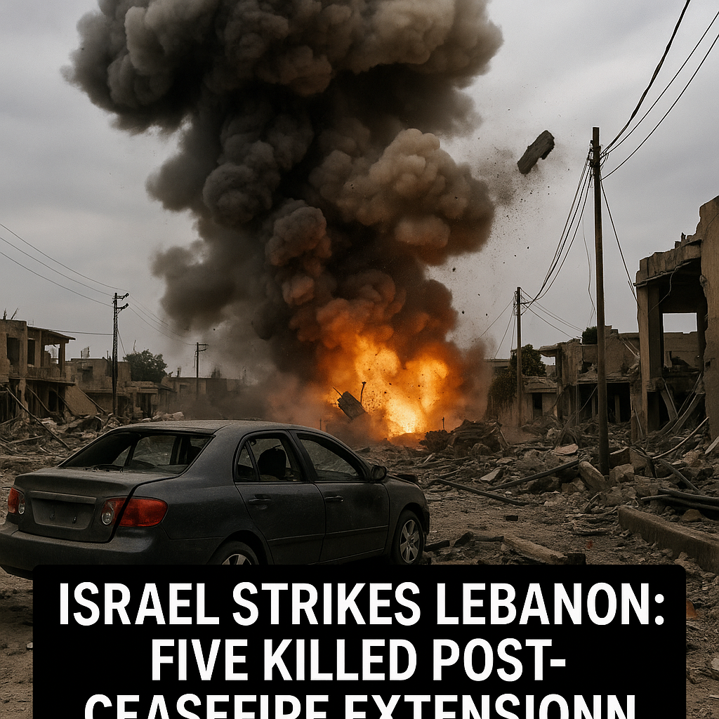 Illustration of Israel Strikes Lebanon: Five Killed Post-Ceasefire Extension