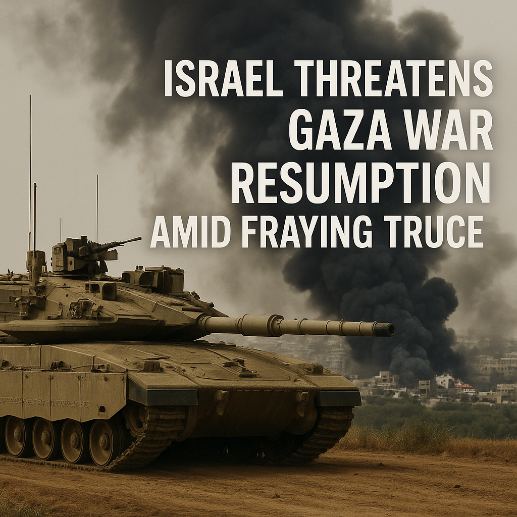 Illustration of Israel Threatens Gaza War Resumption Amid Fraying Truce