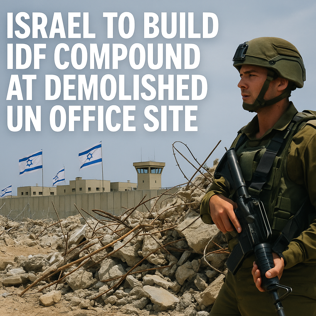 Illustration of Israel to Build IDF Compound at Demolished UN Office Site