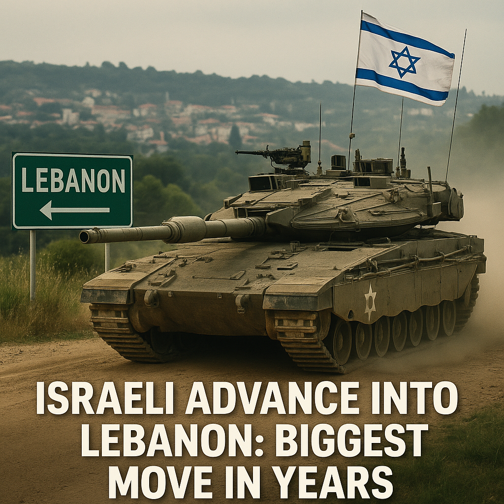 Illustration of Israeli Advance into Lebanon: Biggest Move in Years
