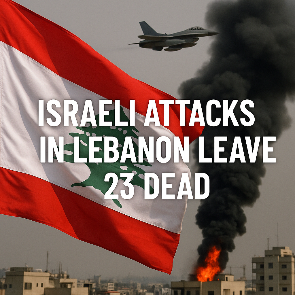Illustration of Israeli Attacks in Lebanon Leave 23 Dead