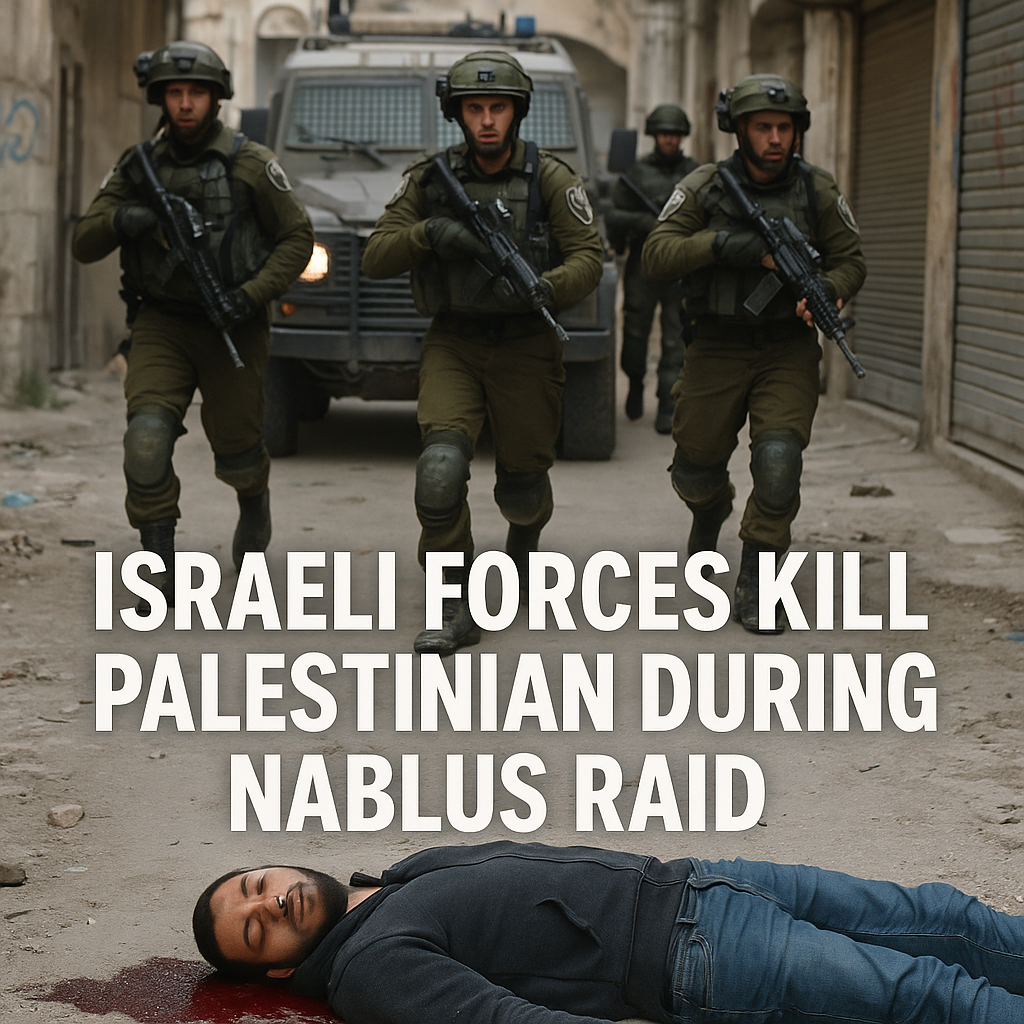 Illustration of Israeli Forces Kill Palestinian During Nablus Raid