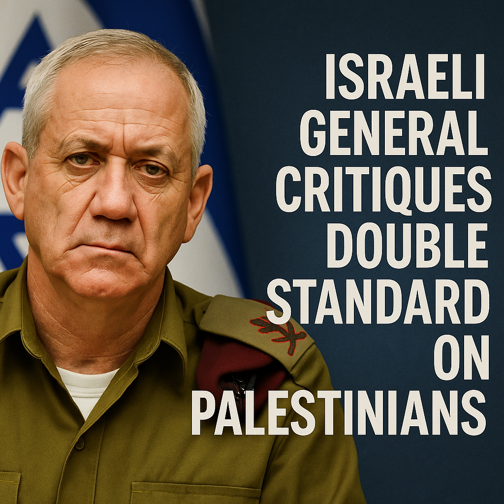 Illustration of Israeli General Critiques Double Standard on Palestinians