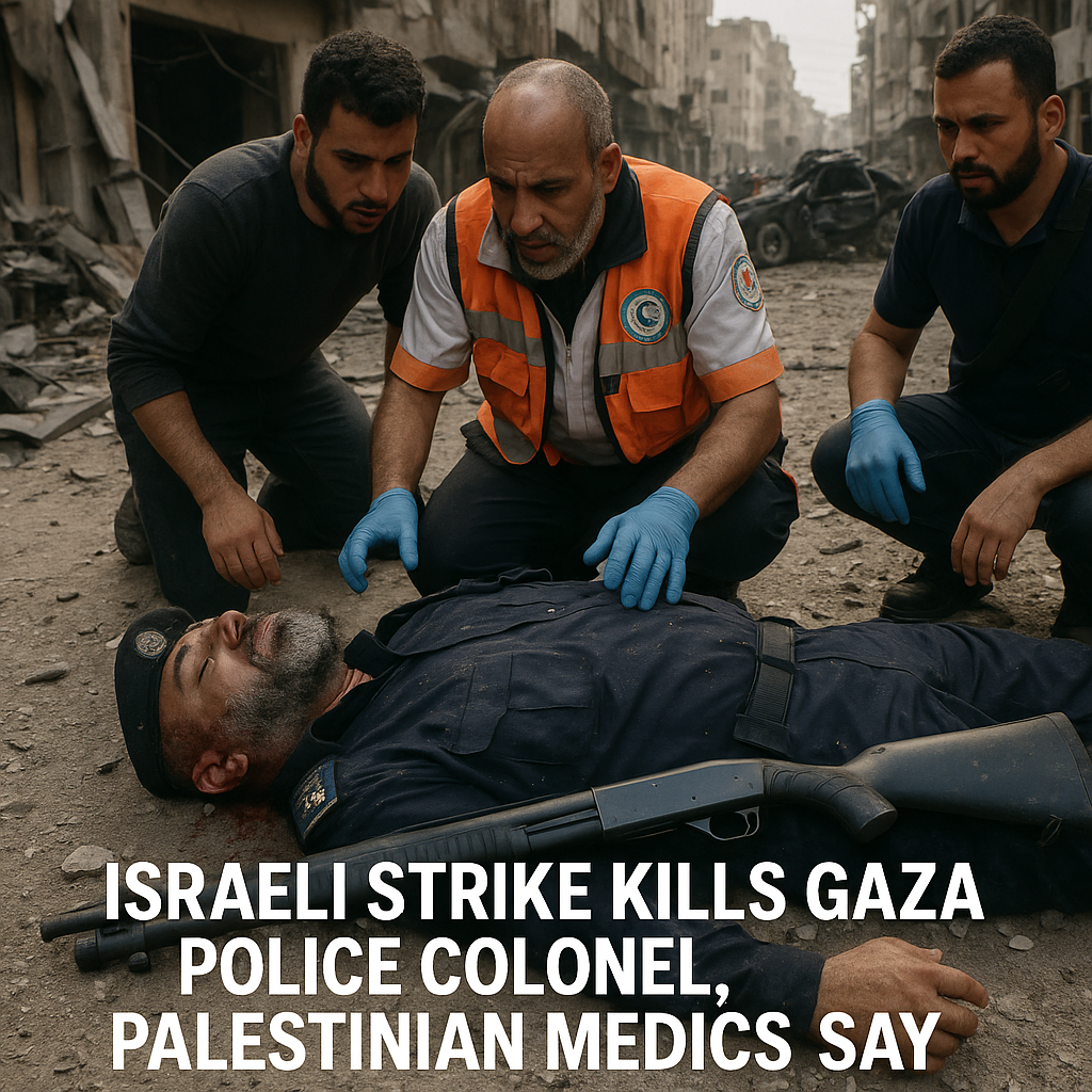 Illustration of Israeli Strike Kills Gaza Police Colonel, Palestinian Medics Say