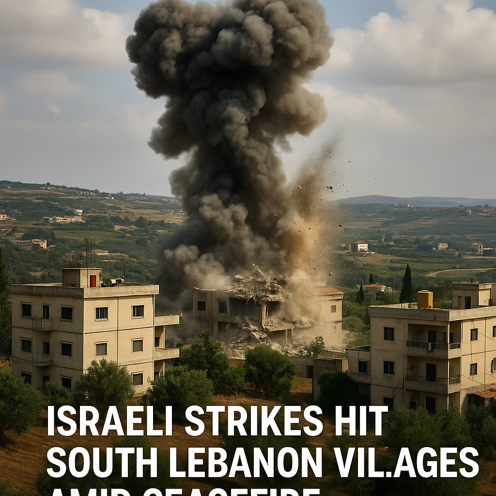 Illustration of Israeli Strikes Hit South Lebanon Villages Amid Ceasefire