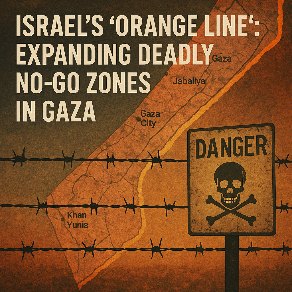 Illustration of Israel's 'Orange Line': Expanding Deadly No-Go Zones in Gaza
