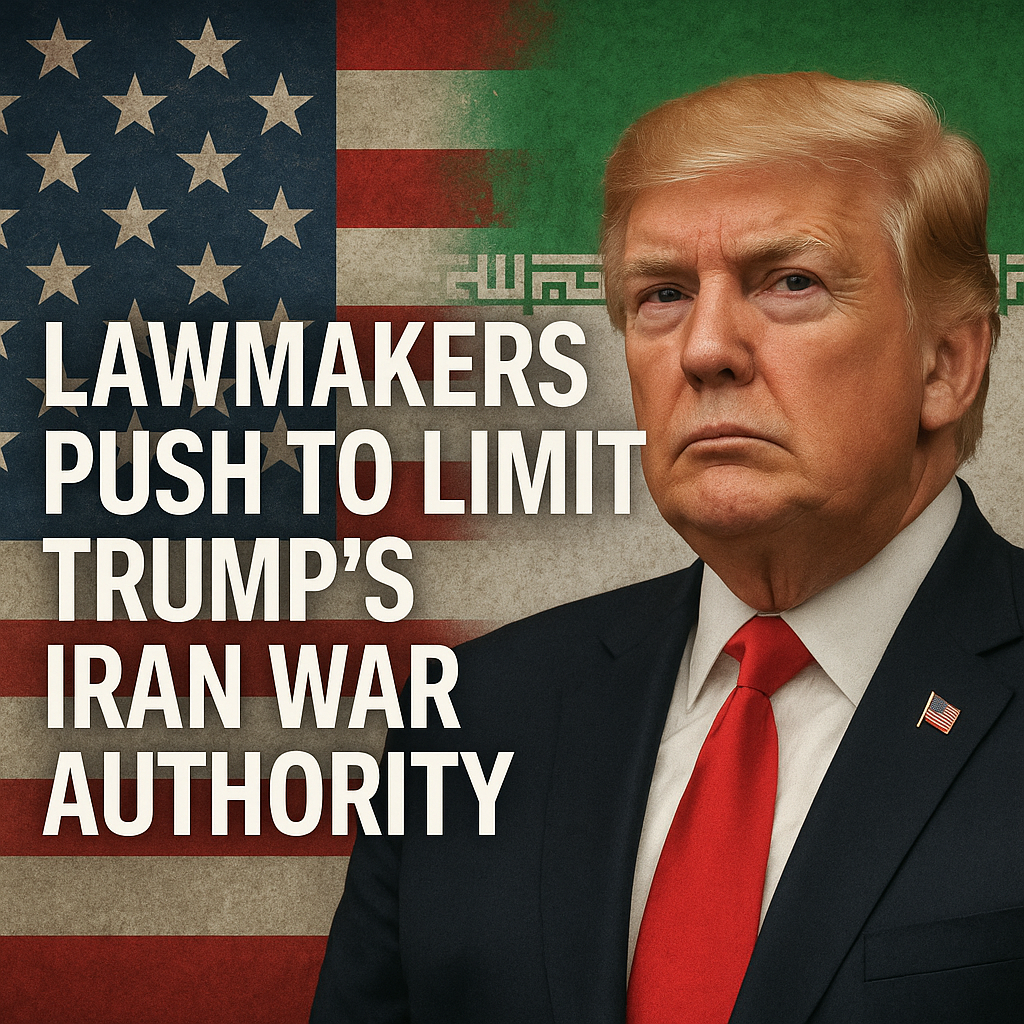 Illustration of Lawmakers Push to Limit Trump's Iran War Authority