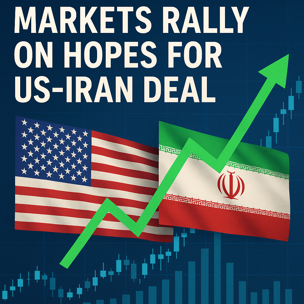 Illustration of Markets Rally on Hopes for US-Iran Deal